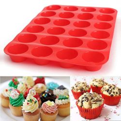 24 Hulrum Mini Muffin Silikone Sæbe Cookies Cupcake Bakeware Pan Bakke Skimmel