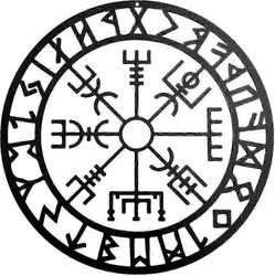 Viikinkikompassin seinätaide, pohjoismaiset kompassiveistokset Musta ontto rautametalliseinä roikkuu makuuhuoneeseen