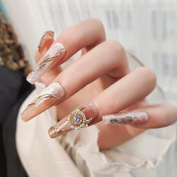 Zircon smykker Smart Elf vil flytte Fortune Cat Beat Heart Bear Nail Dekoration guld 1731 Smart cat