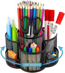 Mesh-kynän pidike työpöydälle, 360 asteen pyörivä työpöytä