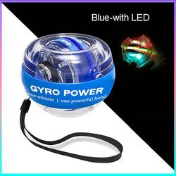 Led gyroskopisk powerball autostart range gyro power håndled bold med counter arm hånd muskel kraft træner fitness udstyr Blå-med LED