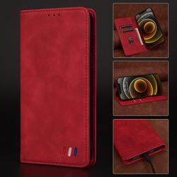 Etui til iphone 12 Mini Cover Magnetisk lukning Tegnebog Bog Flip Folio Stand View Læderbetræk Stødsikker - Rød
