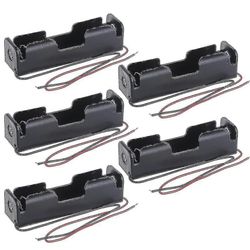 5 stk 18650 genopladeligt batteri 3.7v clip holder boks etui med ledningsledning