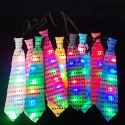 Glødende mænd slips Led Bowkont Slips Lysende pailletter Blinkende slips til fødselsdag bryllup jul halloween cosplay fest indretning Rød