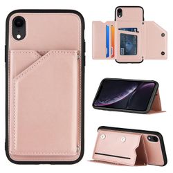 Gangxun Sag Til Iphone Xr Vintage Cuir Cover Læderetui Kofanger - Rose