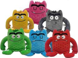 Monster pehmolelut, My Emotional Little Monster Cartoon Doll, Sininen/punainen Monster pehmolelu, Väri Plush Doll Set-1set 6kpl