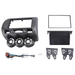 Autoradion etupaneeli Fit Jazz City LHD:lle, yksi DIN-levyllä ja DVD-stereolla Hopeanharmaa musta