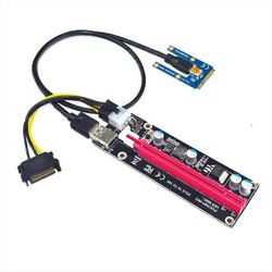 Mini PCIe to PCI Express 16X nousuputki kannettavalle tietokoneelle Ulkoinen näytönohjain BTC Miner MPCIe PCI-E-korttipaikan louhintakortille Musta...
