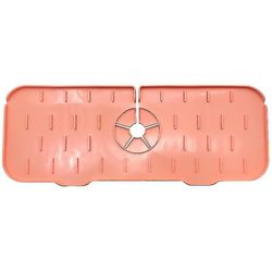 Vandhane håndtag drypfanger bakke, silikone vandhane splash guard, vand tørring pad orange