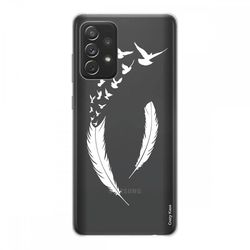 Crazy Kase Shell til Samsung Galaxy A72 Soft Silicone 1 Mm, Fjer og Flyvning af Fugle