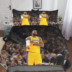 Kerota Lebron James pussilakana koripallokuvio painettu vuodevaatteet peitto vetoketjusulkimella koti decro, lapsille teini Adu 135 * 200 CM Single...