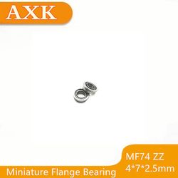 Tidsbegrænset 10stk/parti Mf74zz Mf74 Zz 4x7x2,5mm Miniature Flange Bearing Thin Wall Deep Groove Ball Radial Helt Ny