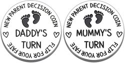 Linkrunning Ny babygave til forælder mor far Ny far gaver sjov beslutning mønt Sølv 3*3 cm