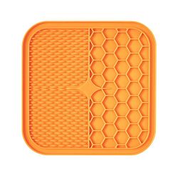 Pet Food Mat Cats Food Skåle med Sugekop Feeding Food Bowl Silikone Hund Lick Pad Dog Feeders Treat Dispensering Orange