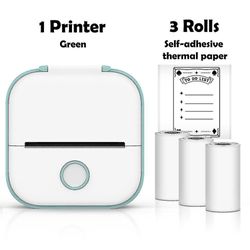 Phomemo T02 Mini Printer Bærbar skriver Termisk utskrift Klistremerke Trådløs blekkfri lommeskriver Selvklebende etikettskriver -ys Ty Grønn B