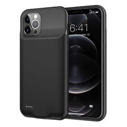 6500mAh ladattava akku matkapuhelimen laturin kuorikotelo (tuki ääni) iPhone 12/12 Pro 6.1: lle Monivärinen Black