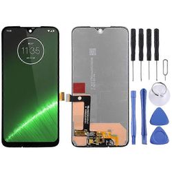 TFT LCD-näyttö Motorola Moto G7 Plus: lle, jossa on digitointilaitteen täysi kokoonpano (musta)
