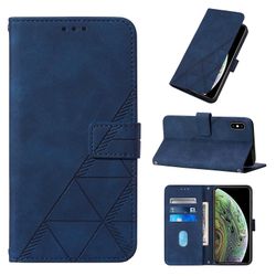 Gangxun Kompatibel med Iphone Xs Max etui læder folio cover tegnebog magnetisk premium Tui Coque blå