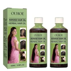 Hiusten kasvuöljy 100ml yrttinen hiusöljy Virkistävä rasvaton öljy ravitsee hiuspohjaa ja stimuloi 2pcs