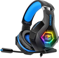 Pelikuulokkeet Ps4 Ps5 Pc: lle, ps4-kuulokkeet mikrofonilla 3d surround-äänikuulokkeet Melua vaimentavat Rgb-valot