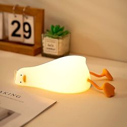 Silikoni-ankka-led-yövalo, usb-ladattava kosketusyölamppu