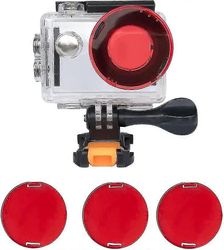 Vedenpitävä sukelluskotelo, suojaava vedenalainen sukelluskotelo, jossa 3 punaista suodatinta, yhteensopiva Akaso Ek7000/eken H9r/remali/fitfort/dr...