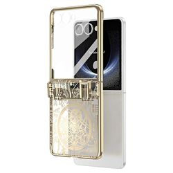 Samsung Galaxy Z Flip7 5G -kotelolle Mechanical Legend galvanointi PC-puhelimen kansi takanäytöllä Monivärinen Gold