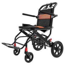 Succebuy Pyörätuoli, alumiiniseoksesta valmistettu erittäin kevyt kuljetustuoli aikuisille, itselukittuva jarru, 18 tuuman leveä istuin, 220 paunan...