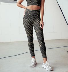 Høj talje Art Deco Yoga Leggings XS