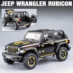 Carrep 1:20 Jeeps Wrangler Rubicon 1941 Ajoneuvomalli Autolelu Korkea simulaatio Hieno Off-road Alloy Collection Lelut Auto lapsille Avoauto musta 1