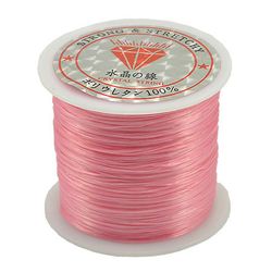 unbrand 50m stærk stretch elastisk snor wire reb armbånd halskæde snor perle 0.5mm Pink