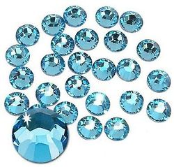 Linkrunning Lim Fix Flatback Rhinestones Glas Diamantes Ædelstene til Nail Art (ss20 576stk, Akvamarin) Aquamarine 4.8mm