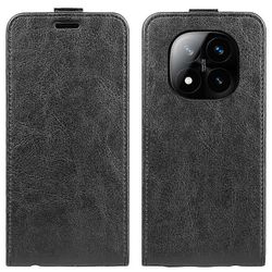 Xiaomi Redmi Note 14 Pro + 5G -kotelo, jossa korttipaikat pystysuora käännettävä nahkainen puhelimen kansi - musta Monivärinen Black