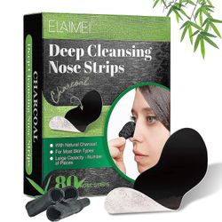 Blackhead Remover Strip, trækul næsestrimler til hudorme (80 tæller), Pore Strips Deep Cleansing Blackhead