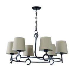 Inspired Lighting Argi Loft Vedhæng 6 Lys E27 med Taupe Shades Brun Oxid