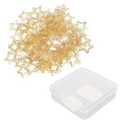 100kpl kultaisen tähden muotoiset paperiliittimet liukumaton pinnoitettu metalli söpö paperiliitin kannettavat pienet paperiliittimet koulun toimis...