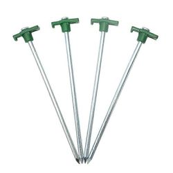 Linkrunning 10 raskaan telttakiilan setti, kovan maan ankkurit, 25 cm: n retkeilytarvike, sinkitty teräs, vihreä
