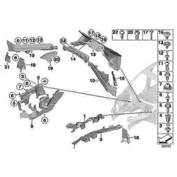 3-osainen moottoritilan yläosan väliseinäpaneelisarja X5 E70 X6 E71 E72 51717169419 51717169420 51717169421
