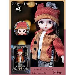 Lauwodun 12 Stjernetegn Dukker Piger Simulation Princess Store Doll Legetøj Gaveæske Skytten