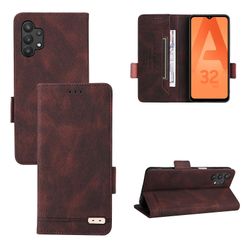 Gangxun Etui til Samsung Galaxy A32 5g læderetui Folio Flip med kreditkortspor Etui Coque Brown