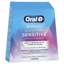 Oral-B Oral B 3D valkoiset valkaisuliuskat Sensitive 14 Pack