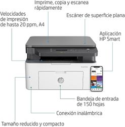 Ronaldo Svartvit multifunktionslaserskrivare, utskrift, skanning, kopiering och fax Wi-Fi Ethernet Hi-Speed USB 2.0 HP