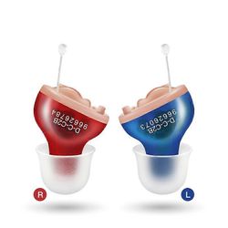 T27 Mini CIC -kuulokojeet Näkymätön äänenvahvistin kuuroille vanhuksille Säädettävä mikro langaton korvanhoitolaite kannettava laite Red and Blue