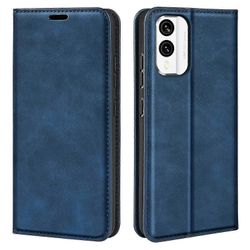 Suojaava puhelimen suojus Nokia X30 5G -puhelimelle Magneettinen automaattisesti imeytyvä jalustalompakko Ihoystävällinen Pu Leathe Blue