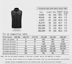 Lauwodun Intelligent genopladelig opvarmning undertrøje Opvarmning Undertrøje Down Bomuld Opvarmning Tøj Elvarme Bomuldsjakke - Black 2 Zoner sort 2XL