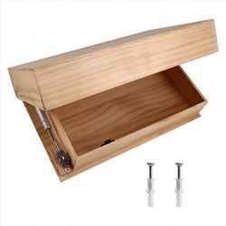 Massiivipuinen kelluva hylly piilolokerolla Kodin sisustus B