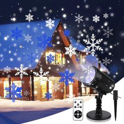 Snøfall ledet juleprojektorlys med fjernkontroll