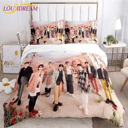 v1796 Lakanat Stray Kids Kpop Quilt pussilakanasetti Lasten Doona Cover3-osainen vuodevaatteet (1 pussilakana + 2 tyynytyynyä) Lakanat gty1796 135x...