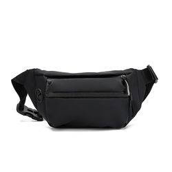 Fanny Pack Mænd Kvinder Vandtæt Crossbody Talje Bæltetaske Pung Hoftepose Rejsesport Sort