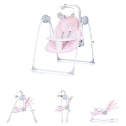 Chipolino Baby Bouncer Nux taitettava Musiikki Swinging Function Kaukosäädin Peli Kaari Rosa